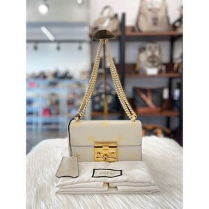 Padlock Chain Crossbody Bag White